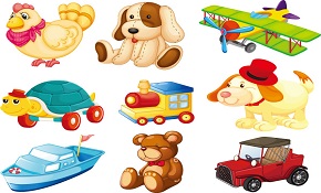 Fine children toys set vector